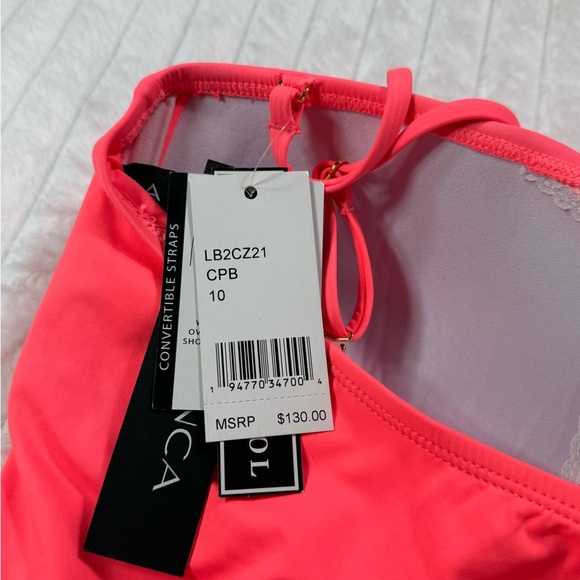 La Blanca Pink One Piece Swimsuit with Elegant Bandeau Design - Picture 7 of 11